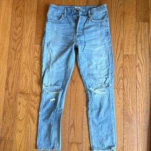 Citizens Of Humanity Light Blue Distressed Ankle Jeans